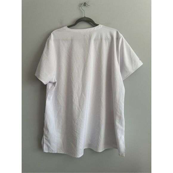 carhartt force women’s v neck scrub short sleeve top white pockets size 2X - Picture 9 of 9